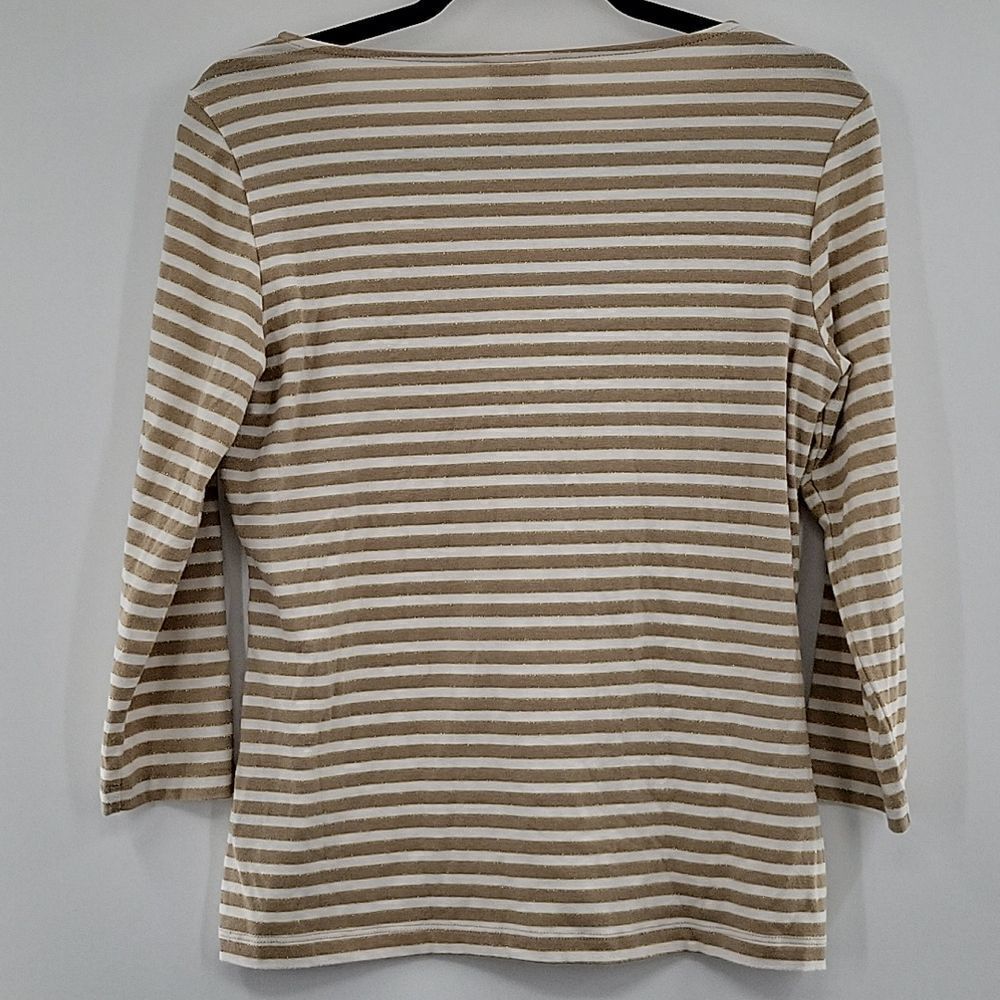 3 For$20 Ruby Rd Tan & White stripe w/ Shimmer size PS - Picture 4 of 5